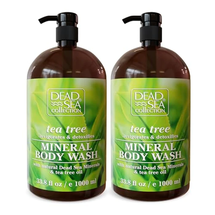 Dead Sea Collection Tea Tree Body Wash for Women and Men - with Pure Dead Sea Minerals and Tea Tree Oil - Cleanses and Moisturizes Skin - Pack of 2 (67.6 fl. oz) by Dead Sea Collection - Image 1