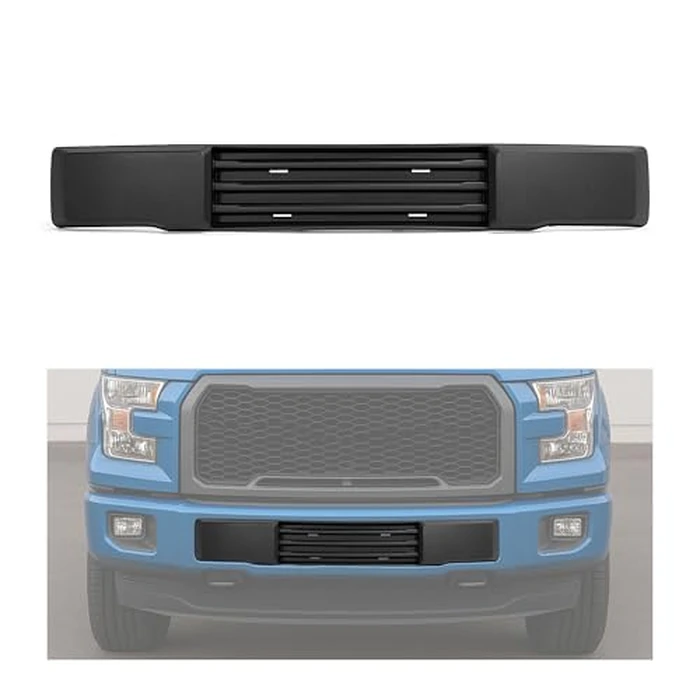 HECASA Front Bumper Cover Compatible with 2015-2017 Ford F150 W/O Block Heater & Grille Shutters Lower Grille Trim Panel License Plate Bracket Mount Replace For FO1044108, FL3Z-17E810-AA ABS Plastic by HECASA - Image 1
