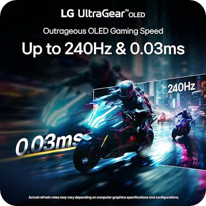 LG Gaming Monitor Ultragear OLED 27GX704A-B 27-inch/WQHD (2560 x 1440) / 240Hz / 0.03ms /DCI-P3 98.5% / Display HDR True Black 400 / Glare Panel/NVIDIA G-Sync, AMD FreeSync Premium Pro by LG - Image 3