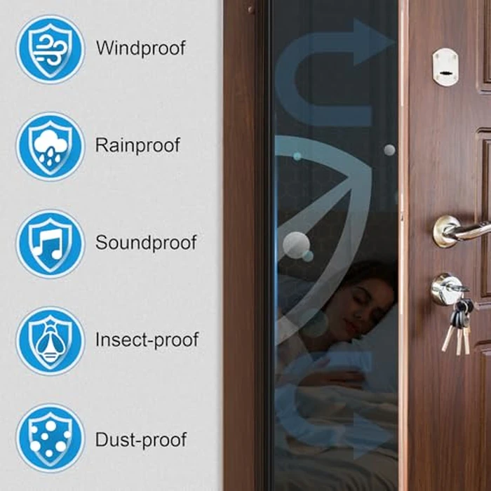 40 Feet Rubber Weather Stripping Door Seal, Extra Thick D-Shape Self Adhesive Door Seal Large Gap Door Weather Strip for Window Door Frame Insulation Soundproofing Blocks Cold Drafts Noise - Black by Kikerike - Image 5