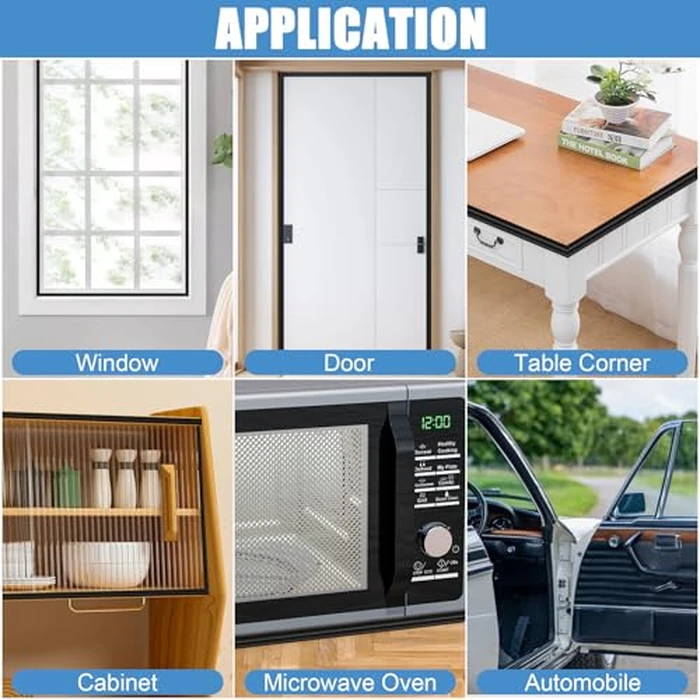 40 Feet Rubber Weather Stripping Door Seal, Extra Thick D-Shape Self Adhesive Door Seal Large Gap Door Weather Strip for Window Door Frame Insulation Soundproofing Blocks Cold Drafts Noise - Black by Kikerike - Image 6