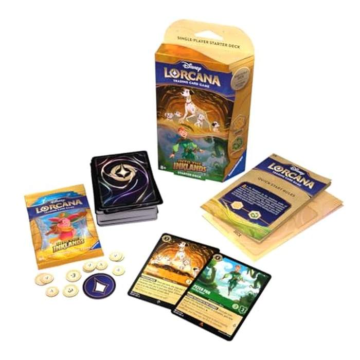 Ravensburger Disney Lorcana TCG: Into The Inklands - Amber & Emerald Single-Player Starter Deck | Engaging Gameplay | Over 200 Original Disney Artworks | Ideal for Ages 8+ by Ravensburger - Used - Like New condition