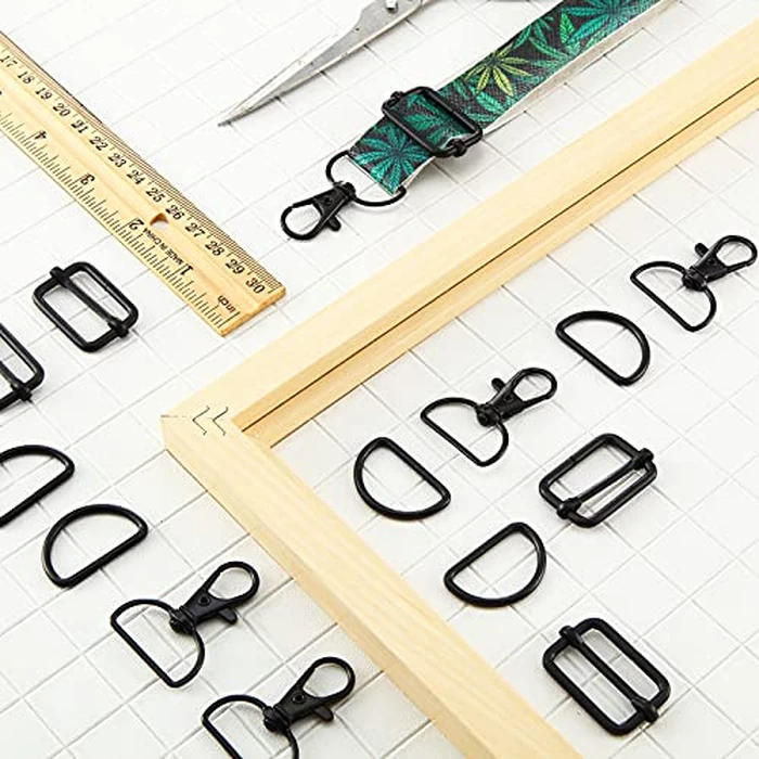 56 Pieces D Rings for Purse Bag Hardware Purse Hardware for Bag Making Buckles Craft (Black,30 mm) by Hotop - Image 4