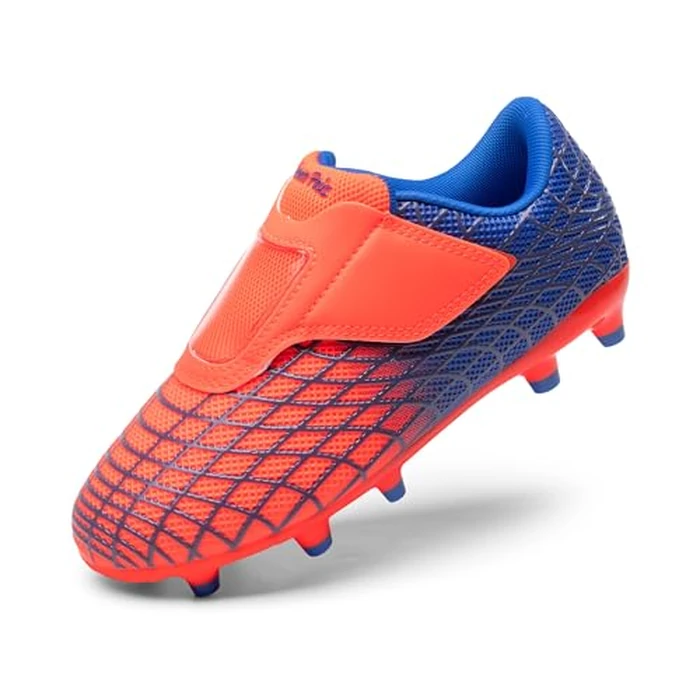 DREAM PAIRS Boys Girls Soccer Cleats Firm Ground Kids Youth Athletic Outdoor Football Shoes,Size 5 Big Kid,Orange/Blue,KKUMSO2510 by DREAM PAIRS - Used - Very Good condition - US$23.27