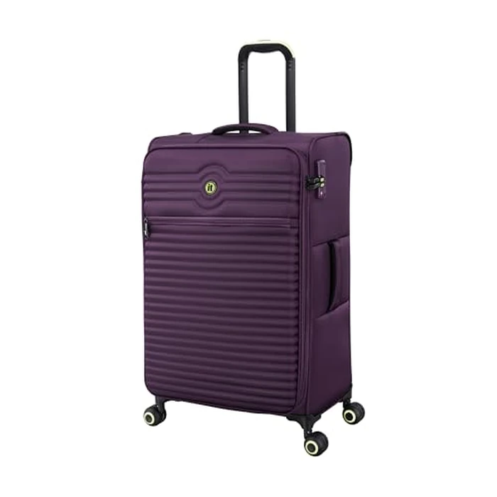 It Luggage Circulator 28" Softside Checked 8 Wheel Expandable Spinner, Italian Plum, Medium, Circulator 28" Softside Checked 8 Wheel Expandable Spinner by IT Luggage - Image 1