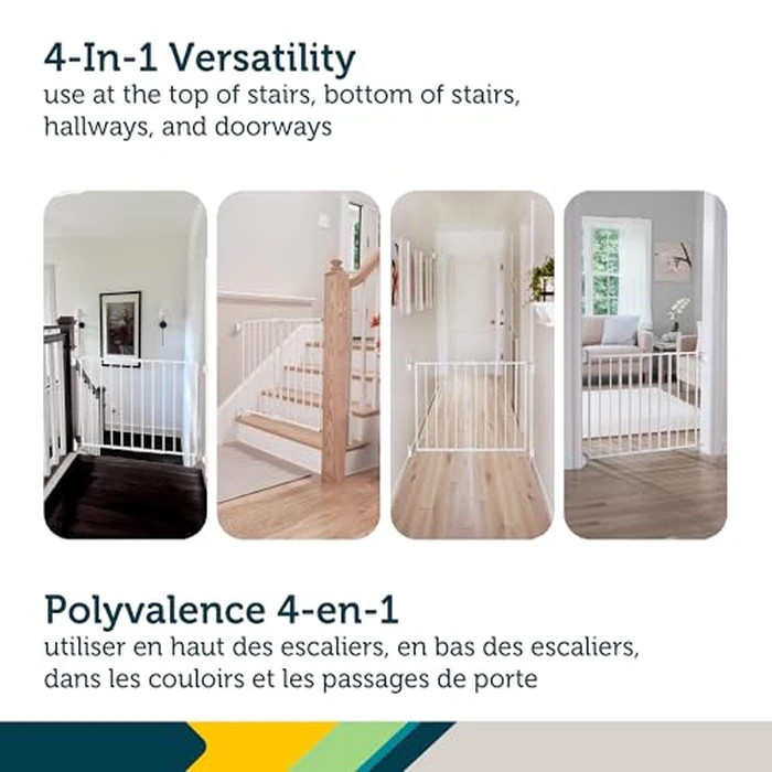 Safety 1st Top of Stairs Expanding Metal Gate, White, Adjustable Width 27"-42" Height 28" (GA090CWHOF2) by Safety 1st - Image 3
