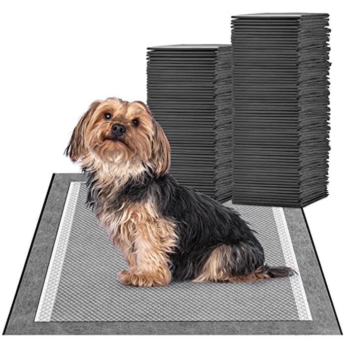 MIZOK Puppy Pads for Dogs 23X24in Pet Pads, Charcoal Odor Eliminating Wee Wee Pads for Dogs Absorbs Up to 4 Cups Urine, 6 Layers Leak-Proof Puppy Pads Pet Training Pads (100 Counts) by MIZOK - Used - Like New condition - US$33.76