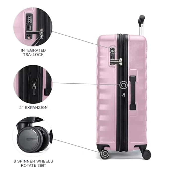 Travelpro Maxlite Air V2 Hardside Expandable Checked Luggage, 8 Spinner Wheels, Lightweight Hard Shell Suitcase, TSA Lock, Pink, Checked Medium 25-Inch by Travelpro - Image 3