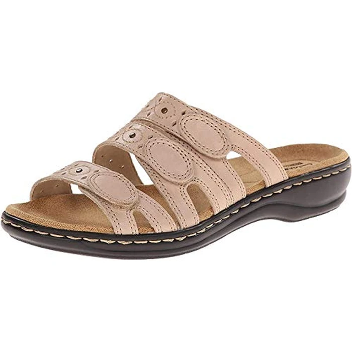 Clarks Women's Leisa Cacti Q Slide Sandal, Nude Leather, 7 Wide by Clarks - Used - Very Good condition