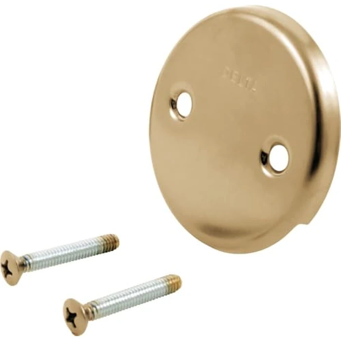 Delta Faucet Overflow Plate and Screws, Brass, 3 Pieces by DELTA - Image 1