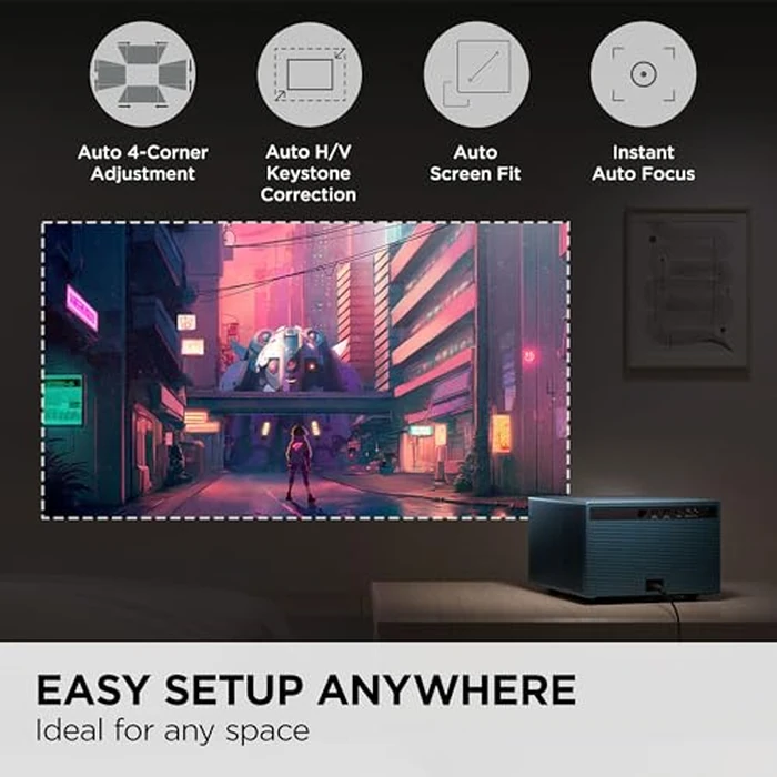 ViewSonic LX60HD 1080p LED Portable Projector with Built-in Google TV, H/V Keystone, Auto Focus, Bluetooth, and Wi-Fi for Smart Home Theater by ViewSonic - Image 5
