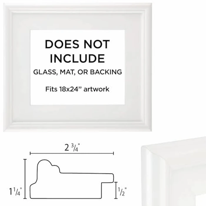 Creative Mark Plein Air Style Frame, White, 18x24-2.75" Wide Moulding with 1/2" Rabbet Depth, Open Back W/O Glazing, Museum Quality, For Art Panels, Stretched Canvas, Pictures & More by Creative Mark - Image 3