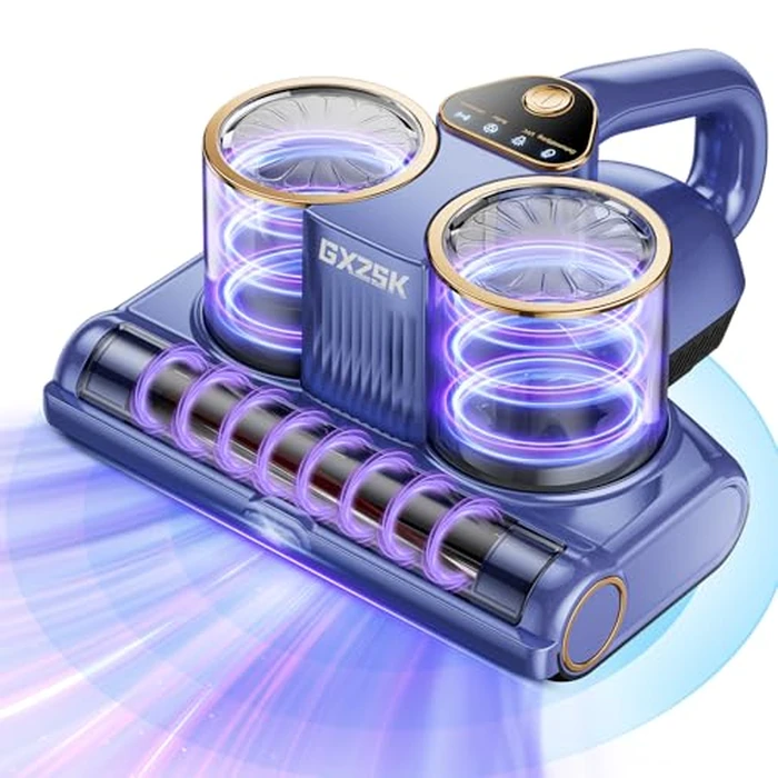 Mattress Vacuum Cleaner, 16kPa Bed Vacuum Cleaner with 253.7nm UV-C Light, Ultrasonic & 140℉ Heating, Dual Cup & Widen Suction Port Handheld Vacuums for Bed, Sofa, Couch, Crib (500W, Corded) by Gxzsk - Image 1