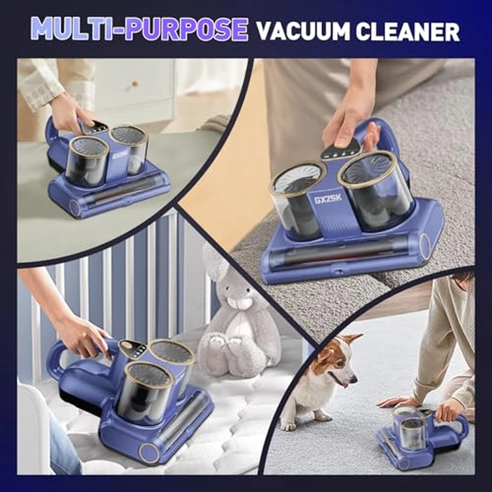 Mattress Vacuum Cleaner, 16kPa Bed Vacuum Cleaner with 253.7nm UV-C Light, Ultrasonic & 140℉ Heating, Dual Cup & Widen Suction Port Handheld Vacuums for Bed, Sofa, Couch, Crib (500W, Corded) by Gxzsk - Image 8