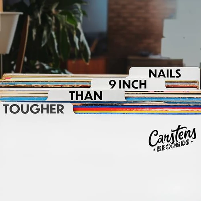Carstens Records Heavy Duty Vinyl Album Dividers A-Z | Single Sided Printing | 12" LP Organizers with Tabs | Pack of 26 White | Made in The USA | for Side Browsing by Carstens Records - Image 2