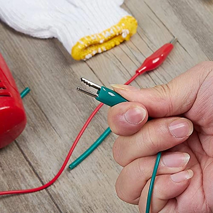 WGGE WG-026 10 Pieces and 5 Colors Test Lead Set & Alligator Clips,20.5 inches / 22 AWG Copper Wire. The Clips soldered and Stamped to The Wires. (1 Pack) by WGGE - Image 6