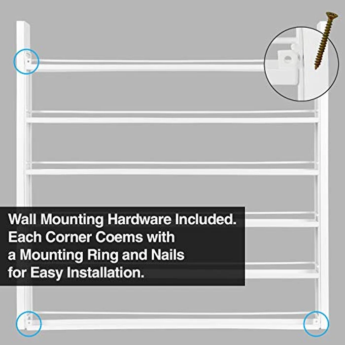 J JACKCUBE DESIGN White Wood Nail Polish Organizer with 6 Tier Shelves 100 Bottles Wall Mount Display Rack Makeup Essential Oil Bottles Holder Storage for Nail Salon Bedroom Dress Room - MK528C by J JACKCUBE DESIGN - Image 6