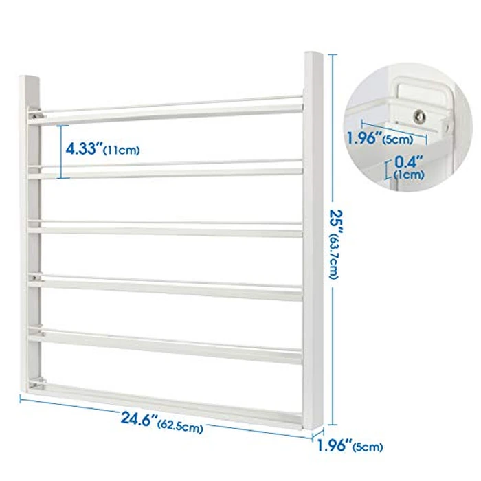 J JACKCUBE DESIGN White Wood Nail Polish Organizer with 6 Tier Shelves 100 Bottles Wall Mount Display Rack Makeup Essential Oil Bottles Holder Storage for Nail Salon Bedroom Dress Room - MK528C by J JACKCUBE DESIGN - Image 7