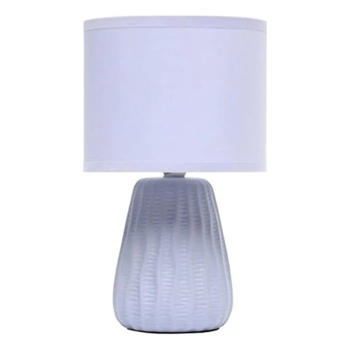 Simple Designs LT1138-PWK 11.02" Traditional Mini Modern Ceramic Texture Pastel Accent Bedside Table Desk Lamp w Matching Fabric Shade for Decor,Bedroom, Nightstand, Living Room, Entryway, Periwinkle by Simple Designs - Used - Like New condition - CA$13.27