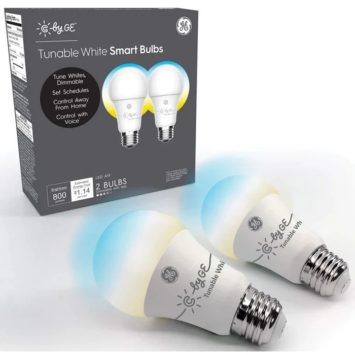 C by GE Tunable White Smart LED Bulbs (2-Pack) - White by C by GE - Refurbished - Premium condition