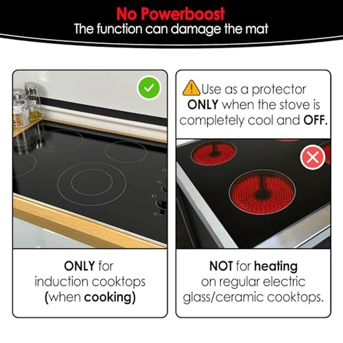Extra-Large Translucent Induction Cooktop Protector Cover Mat 20.4"x30.7" (Magnetic) | 230 degreesC (450℉) Heat-Resistant | Range Covers for Electric Stove | Multi-Use Silicone Mat (Semitransparent Black) by Cook's Aid - Image 4