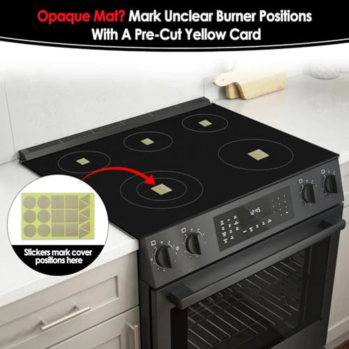 Extra-Large Translucent Induction Cooktop Protector Cover Mat 20.4"x30.7" (Magnetic) | 230 degreesC (450℉) Heat-Resistant | Range Covers for Electric Stove | Multi-Use Silicone Mat (Semitransparent Black) by Cook's Aid - Image 5