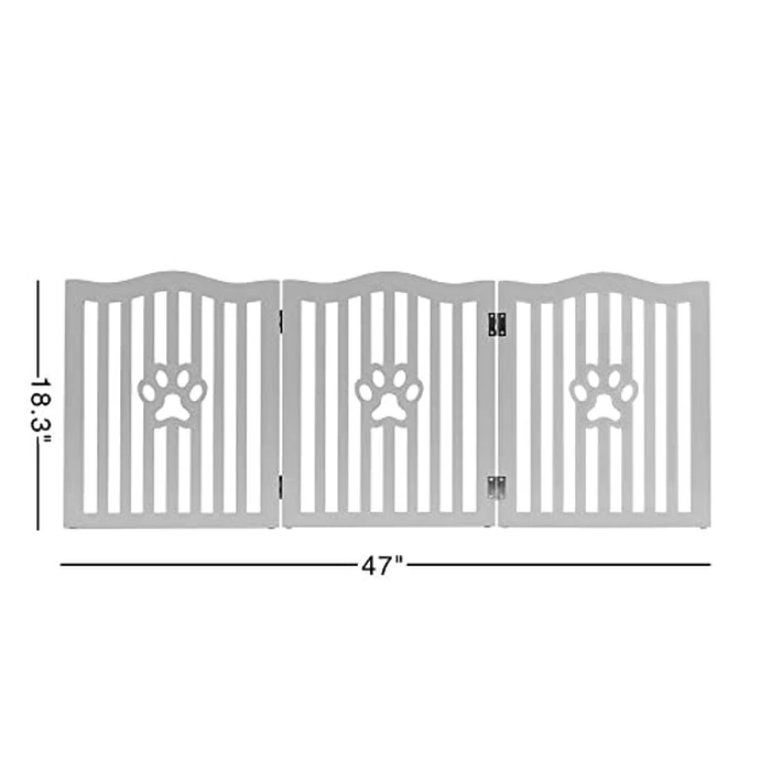 Trimate, Pet Gate, Wooden Free Standing Dog Gate for Small Dogs and Cats. Great Folding Fence for Doorways, Halls, Stairs. Grey by trimate - Image 3