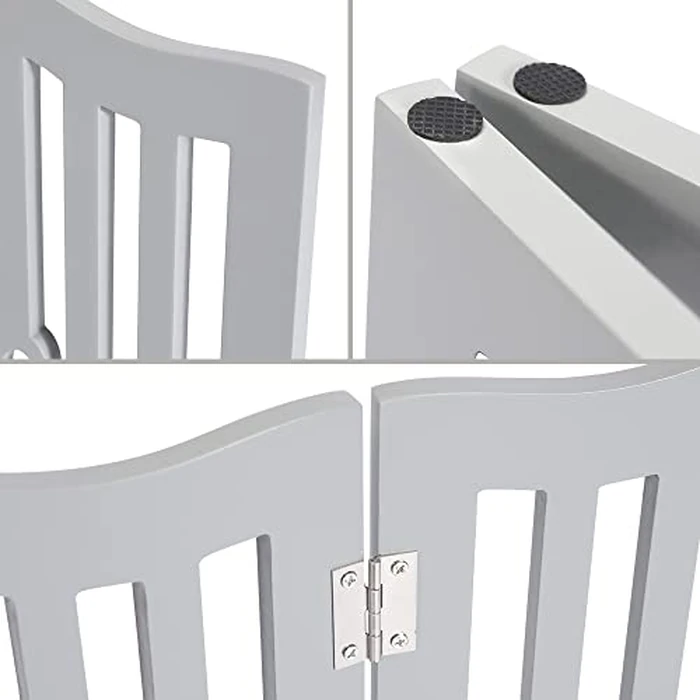 Trimate, Pet Gate, Wooden Free Standing Dog Gate for Small Dogs and Cats. Great Folding Fence for Doorways, Halls, Stairs. Grey by trimate - Image 5
