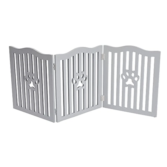 Trimate, Pet Gate, Wooden Free Standing Dog Gate for Small Dogs and Cats. Great Folding Fence for Doorways, Halls, Stairs. Grey by trimate - Image 6