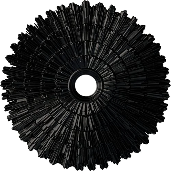 Ekena Millwork CM24ENBLF 24 3/4"OD X 3 1/4"ID X 1 7/8"P Eryn Ceiling Medallion Fits Canopies Up To 4", Jet Black by Ekena Millwork - Used - Very Good condition
