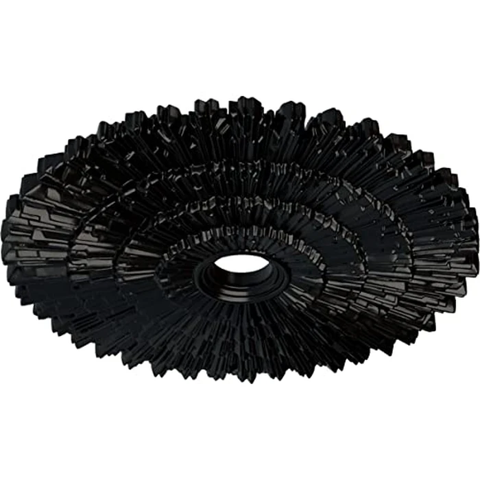 Ekena Millwork CM24ENBLF 24 3/4"OD X 3 1/4"ID X 1 7/8"P Eryn Ceiling Medallion Fits Canopies Up To 4", Jet Black by Ekena Millwork - Image 2