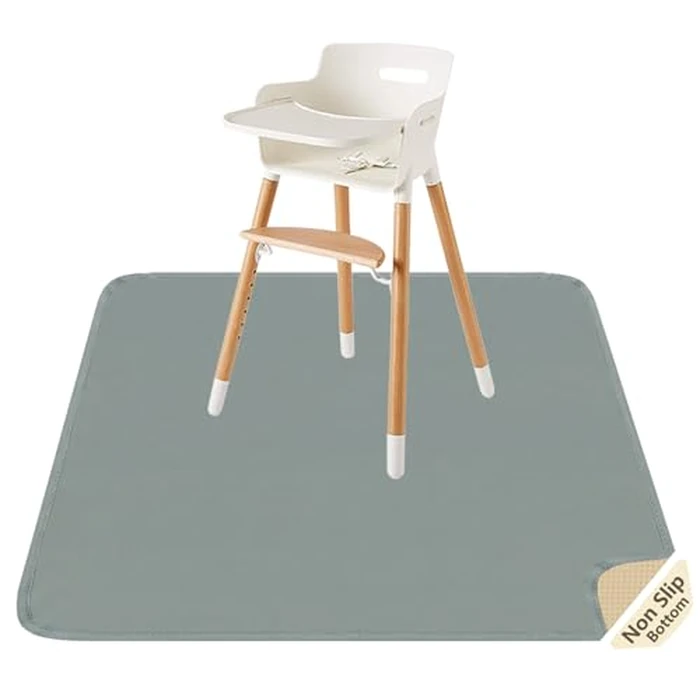 Splat Mat for Under High Chair/Arts/Crafts by CLCROBD, 51" Baby Anti-Slip Food Splash and Spill Mat for Eating Mess, Waterproof Floor Protector and Table Cloth (Gray) by CLCROBD - Used - Good condition - CA$20.39