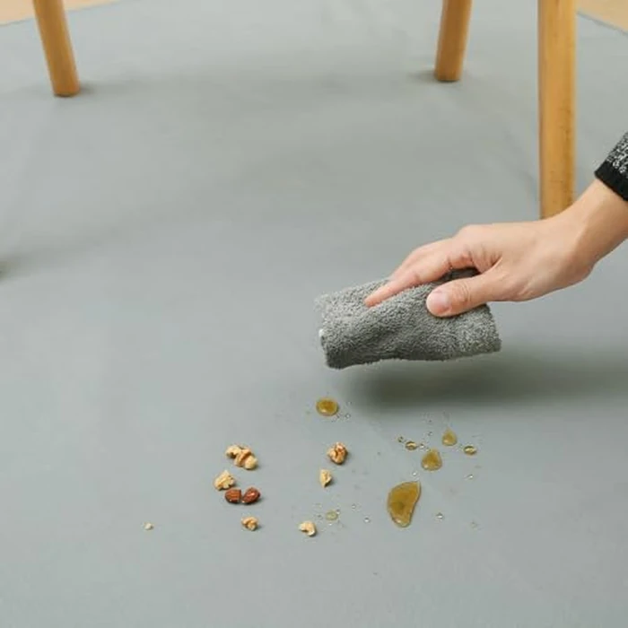 Splat Mat for Under High Chair/Arts/Crafts by CLCROBD, 51" Baby Anti-Slip Food Splash and Spill Mat for Eating Mess, Waterproof Floor Protector and Table Cloth (Gray) by CLCROBD - Image 3
