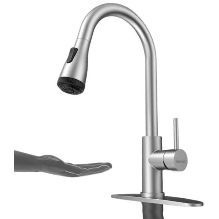 WaterSong Touchless Kitchen Faucet for Sink with Smart Sensor - Brushed Nickel by WaterSong - Image 1