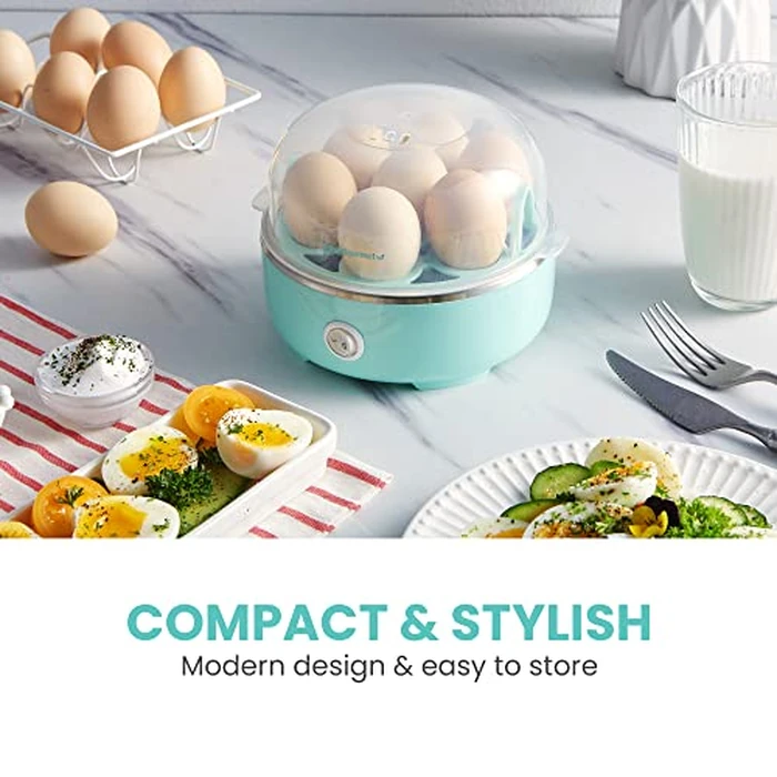 Elite Gourmet EGC115M Easy Egg Cooker Electric 7-Egg Capacity, Soft, Medium, Hard-Boiled Egg Cooker with Auto Shut-Off, Measuring Cup Included, BPA Free, Retro Mint by Elite Gourmet - Image 5