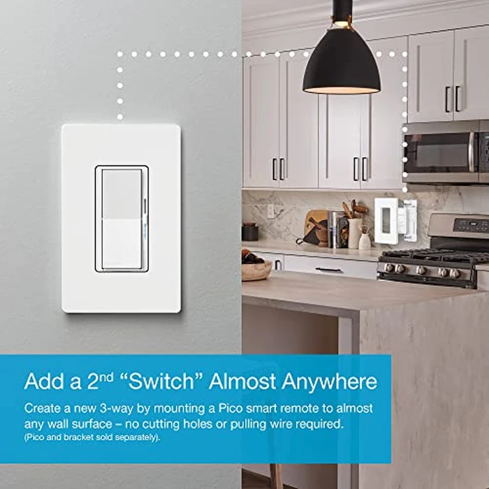 Lutron Caseta Smart Lighting Diva Smart Dimmer Switch w/Wall Plate for LED Bulbs, Works w/Alexa, Apple Homekit, Google Home (Hub Required), 150W, No Neutral Required, DVRFW-6L-WH-A, White by Lutron - Image 7