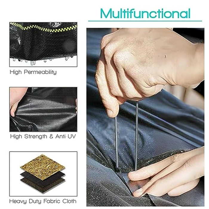 Sunocity 6ft x 300ft Durable Weed Barrier Fabric, 3oz Heavy-Duty Landscaping Fabric, Permeable Ground Cover for Garden, Lawn, and Outdoor Projects, Easy to Install, with 90 Staples by Sunocity - Image 4