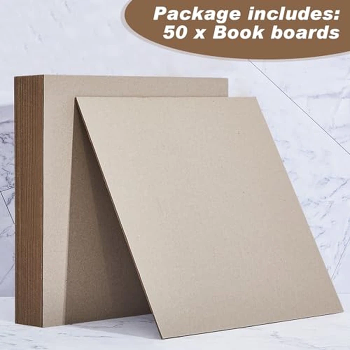 Lewtemi 50 Pcs Book Board, Binders Board Chipboard Designer Bookboard Kraft Heavy Duty Chipboard Sheets Bookbinding Supplies for Book Binding Cover (Gray,12 x 12 Inch, 70 PT) by Lewtemi - Image 3