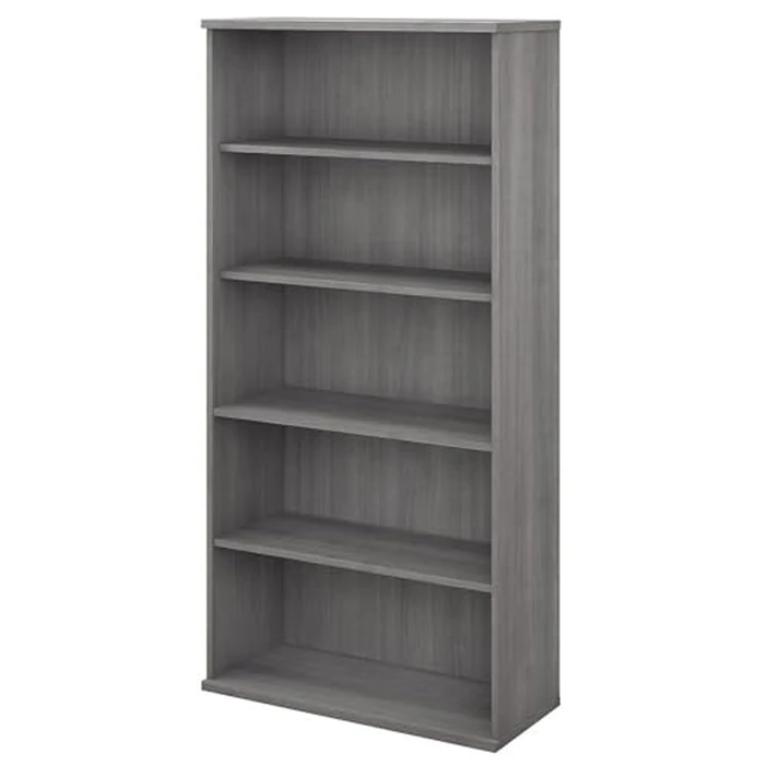 Bush Business Furniture Studio C Tall 5 Shelf Bookcase in Platinum Gray, Large Bookshelf for Home or Professional Workplace Organization by Bush Furniture - Used - Very Good condition - US$142.63
