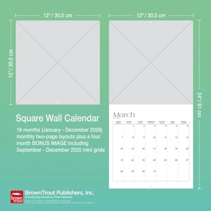 Golden Retrievers | 2026 12 x 24 Inch (Hanging) Monthly Square Wall Calendar | Foil Stamped Cover | BrownTrout | Animals Dog Breeds Retriever by BrownTrout - Image 5