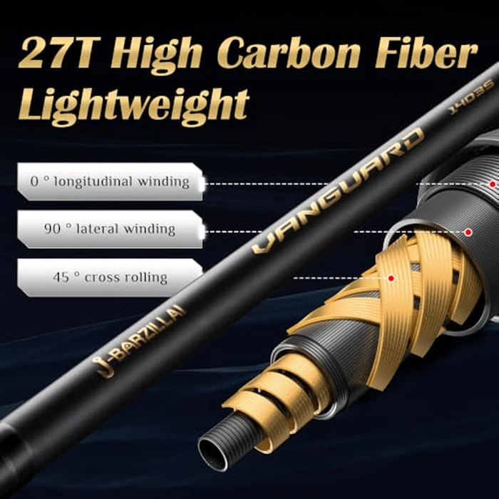 J-BARZILLAI CarbonPro Surf Casting Fishing Rod, Ultra-Light High-Sensitivity Graphite Pole, Saltwater/Offshore Surf Fishing Rod with Corrosion-Resistant Guides & Travel Case, 12ft (Grey, 13') by J-BARZILLAI - Image 3