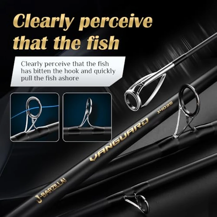 J-BARZILLAI CarbonPro Surf Casting Fishing Rod, Ultra-Light High-Sensitivity Graphite Pole, Saltwater/Offshore Surf Fishing Rod with Corrosion-Resistant Guides & Travel Case, 12ft (Grey, 13') by J-BARZILLAI - Image 4