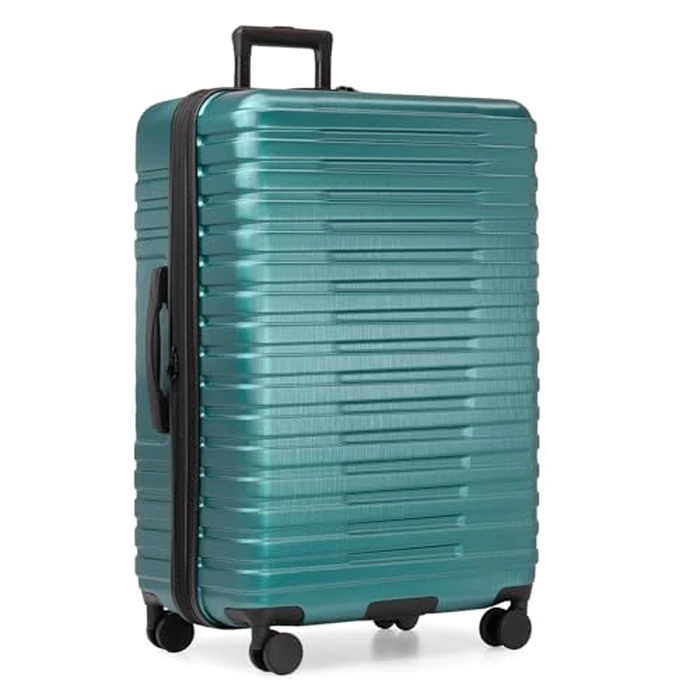 U.S. Traveler Boren Expandable Hardside Rugged Travel Luggage with 8 Spinner Wheels, Teal, Checked-Large 30-Inch by U.S. Traveler - Used - Like New condition - US$94.99