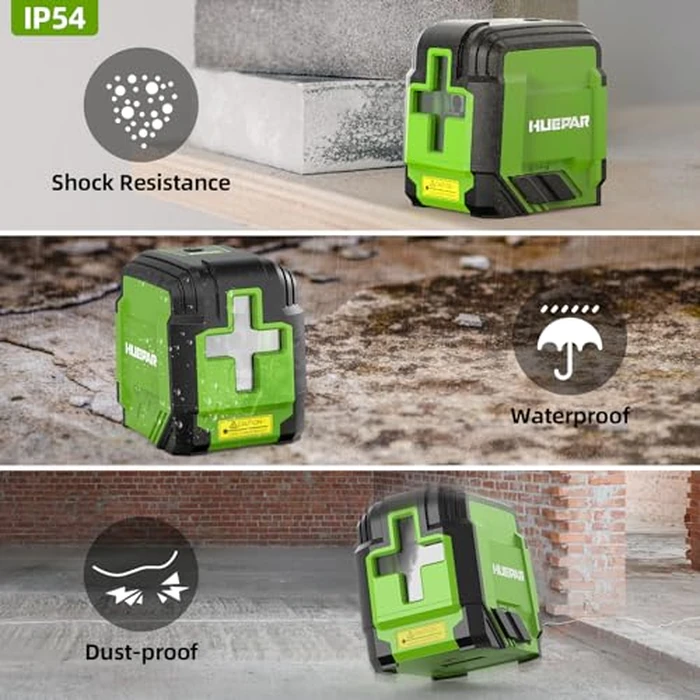 Laser Level with 40in Tripod, HUEPAR 98Ft Self Leveling Laser Level Green Line Laser Cross Line Laser Leveler Tool for Picture Hanging, Home Renovation, Indoor Project, Battery&Carrying Bag Included by Huepar - Image 6