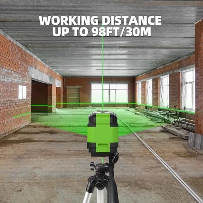 Laser Level with 40in Tripod, HUEPAR 98Ft Self Leveling Laser Level Green Line Laser Cross Line Laser Leveler Tool for Picture Hanging, Home Renovation, Indoor Project, Battery&Carrying Bag Included by Huepar - Image 7