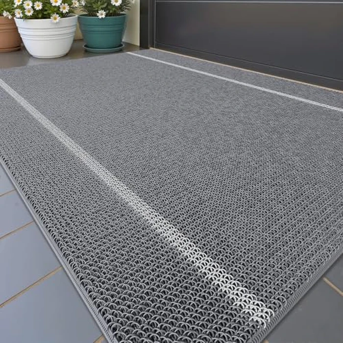 COLOR G Outdoor Door Mat, 2'x3' Low-Profile Resist Dirt Rubber Outside Mat, Anti Slip Patio Indoor Doormat, Easy to Clean Front Door Mat, 24"x36" Grey by COLOR G - Image 1