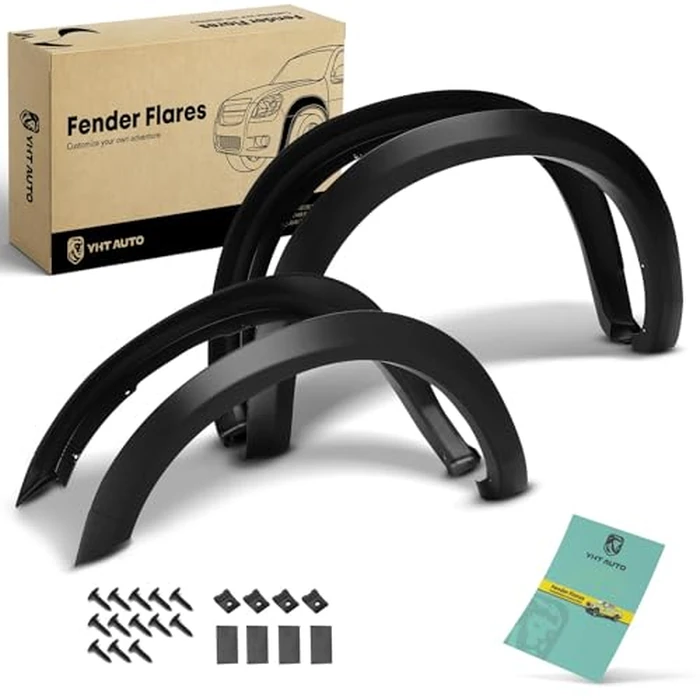 YHTAUTO OE Factory Style Fender Flares w/Hardware Kit Fits Dodge Ram 2500/3500 2010-2018(Do Not Fit Dually & Cab Chassis Models), Black Wheel Flare Cover Protector, Set of 4, Front & Rear by YHTAUTO - Used - Like New condition - CA$177.31