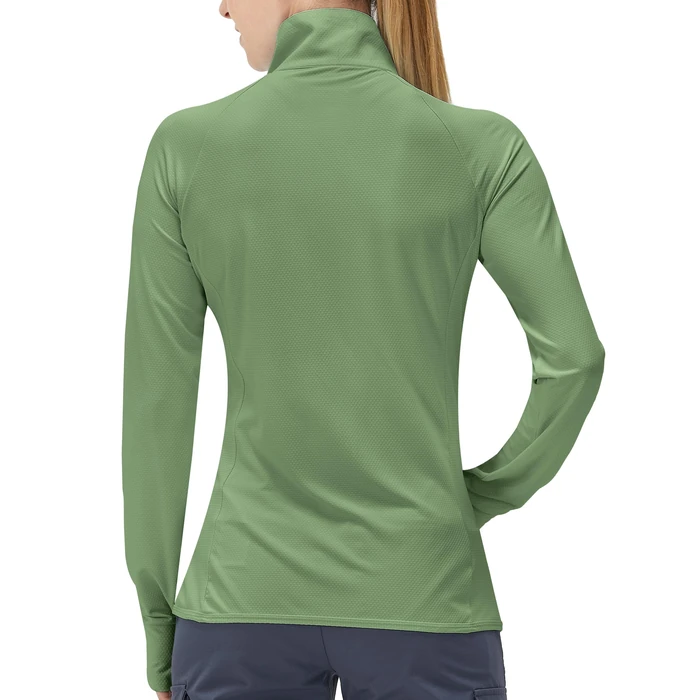 KPSUN Women's UPF 50+ UV Sun Protection Clothing Long Sleeve Athletic Hiking Shirts Lightweight SPF Zip Up Outdoor Jacket(darkgreen,L) by KPSUN - Image 2