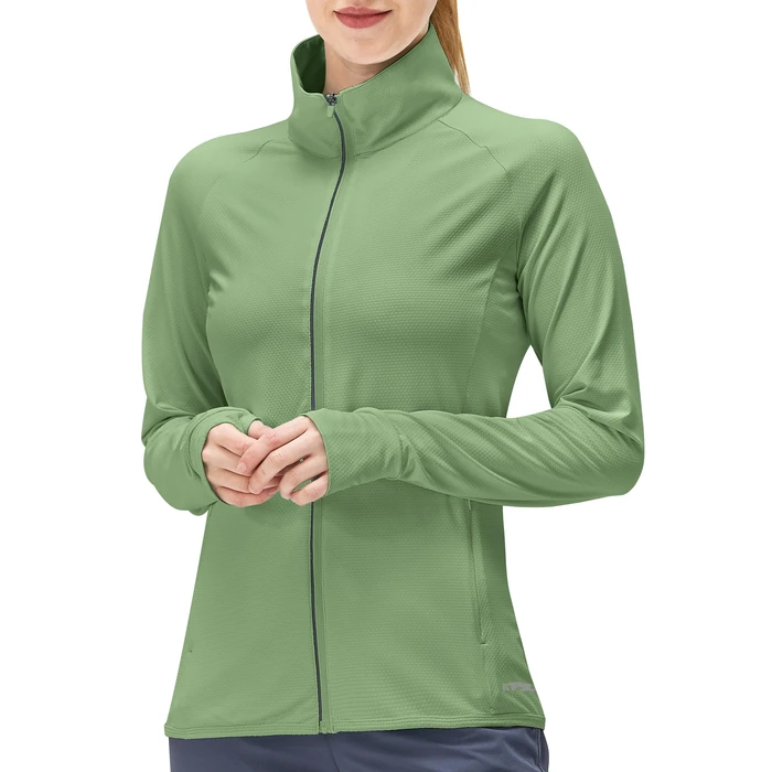 KPSUN Women's UPF 50+ UV Sun Protection Clothing Long Sleeve Athletic Hiking Shirts Lightweight SPF Zip Up Outdoor Jacket(darkgreen,L) by KPSUN - Image 3