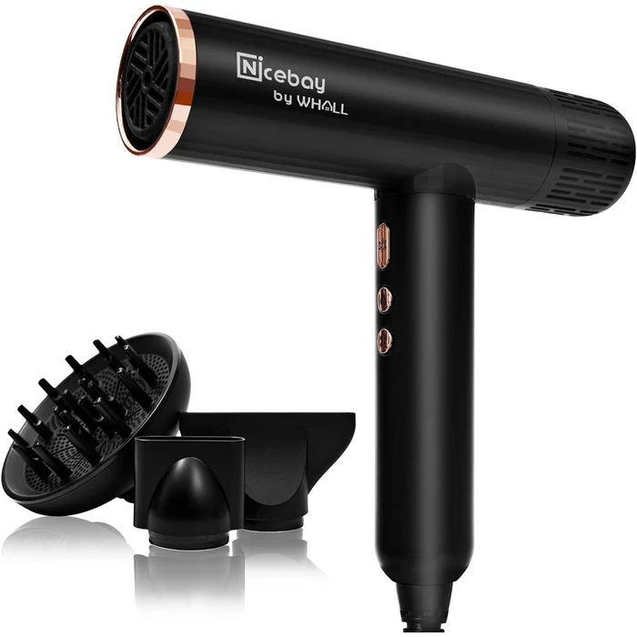 Nicebay DW-9041 Professional Hair Dryer - Black/Gold by Nicebay - Image 1